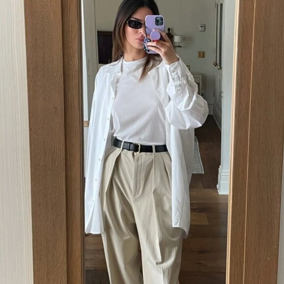 Igor Pleated Straight Leg Cotton Pants - Picture 2 of 9